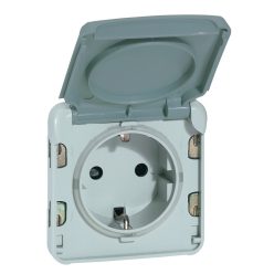   Legrand Plexo 55 2P+F aljzat csapófedéllel, rugós, szürke (Legrand 069570)