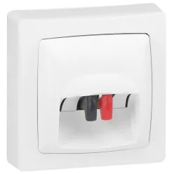   Legrand Oteo Hi-Fi hangszóró csatlakozóaljzat , csíptetős, 2 db szorítós csatlakozóval, gyors bekötéssel, fehér RAL 9010 (Legrand 086039)