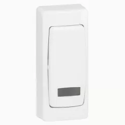   Legrand Oteo falon kívüli keskeny egypólusú kapcsoló, fényjelzős, kerettel fehér (Legrand 086087)