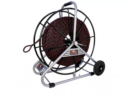 Runpotec PE behúzókötél acél csévélődobbal 12 mm × 350 m
