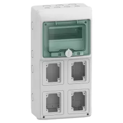   MUREVA (Kaedra) Kiselosztó, átlátszó ajtó, 1x8 modul+4 nyílás