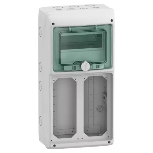 MUREVA (Kaedra) Kiselosztó, átlátszó ajtó, 1x8 modul+2 nyílás