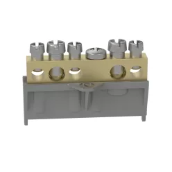   Legrand PractiboxS csavarral rögzíthető csupasz sárgaréz N elosztókapocs, 5 kötési pont, 2x16mm² + 3x10mm²; Icc=6 kA (Legrand 134010)