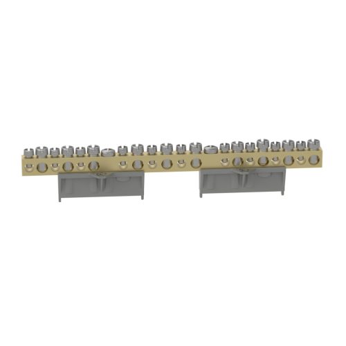 Legrand PractiboxS csavarral rögzíthető csupasz sárgaréz N elosztókapocs, 20 kötési pont, 10x16mm² + 10x10mm²; Icc=6 kA (Legrand 134013)