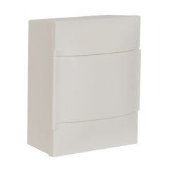   Legrand PractiboxS 1 sor 4 modul, falon kívüli kiselosztó, fehér ajtóval, védőföld és nulla elosztókapoccsal (Legrand 134204)
