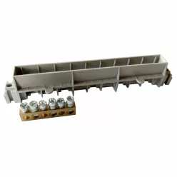   Legrand PractiboxS 8 modulos szekrényhez, 1 x (3x16mm² + 3x10mm²) csupasz PE elosztókapocs szigetelt tartóval; Icc=6 kA (Legrand 134801)