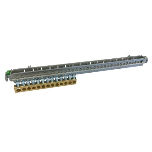 Legrand PractiboxS 18 modul/sor-os szekrényhez, 1 x (1x25mm² + 12x16mm²) csupasz PE elosztókapocs szigetelt tartóval; Icc=10 kA (Legrand 134804)