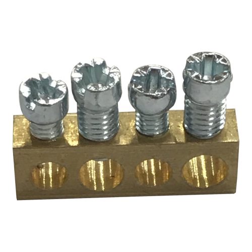 Legrand PractiboxS 4 kötési pont, 2x16mm² + 2x10mm², kiegészítő csupasz sárgaréz PE/N elosztókapocs; Icc=6 kA (Legrand 134806)