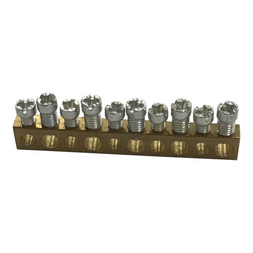 Legrand PractiboxS 10 kötési pont, 5x16mm² + 5x10mm², kiegészítő csupasz sárgaréz PE/N elosztókapocs; Icc=6 kA (Legrand 134807)