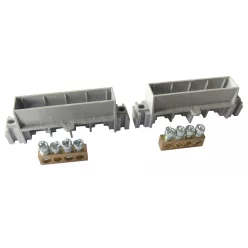   Legrand PractiboxS 4 modulos szekrényhez, 2 x (2x16mm² + 2x10mm²) csupasz PE+N elosztókapocs szigetelt tartóval; Icc=6 kA (Legrand 134810)