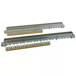   Legrand PractiboxS 12 modulos falon kívüli szekrényhez, 2 x (12x16mm² + 12x10mm²) csupasz PE+N elosztókapocs szigetelt tartóval; Icc=6 kA (Legrand 134813)