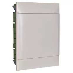   Legrand PractiboxS 2 sor 12 modul, téglafalba süllyeszthető kiselosztó(650°C), fehér ajtóval, védőföld és nulla elosztókapoccsal (Legrand 135142)
