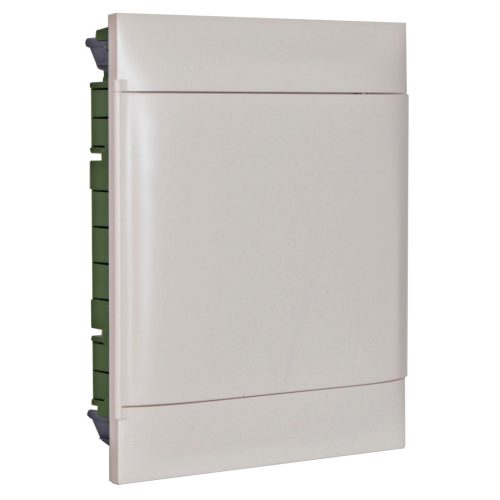 Legrand PractiboxS 2 sor 12 modul, téglafalba süllyeszthető kiselosztó(650°C), fehér ajtóval, védőföld és nulla elosztókapoccsal (Legrand 135142)