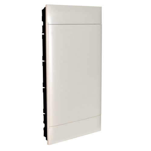 Legrand PractiboxS 3 sor 12 modul, téglafalba süllyeszthető kiselosztó(650°C), fehér ajtóval, védőföld és nulla elosztókapoccsal (Legrand 135143)