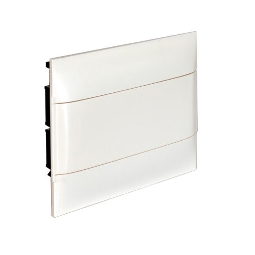 Legrand PractiboxS 1 sor 12 modul, gipszkartonba süllyeszthető kiselosztó(850°C), fehér ajtóval, védőföld és nulla elosztókapoccsal (Legrand 135161)