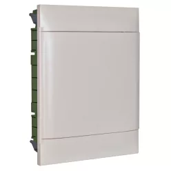   Legrand PractiboxS 2 sor 12 modul, gipszkartonba süllyeszthető kiselosztó(850°C), fehér ajtóval, védőföld és nulla elosztókapoccsal (Legrand 135162)