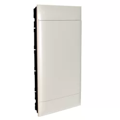  Legrand PractiboxS 4 sor 12 modul, gipszkartonba süllyeszthető kiselosztó(850°C), fehér ajtóval, védőföld és nulla elosztókapoccsal (Legrand 135164)
