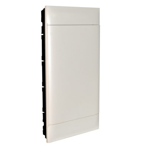 Legrand PractiboxS 4 sor 12 modul, gipszkartonba süllyeszthető kiselosztó(850°C), fehér ajtóval, védőföld és nulla elosztókapoccsal (Legrand 135164)