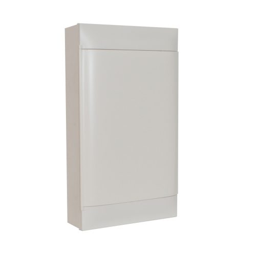 Legrand PractiboxS 3 sor 12 modul, falon kívüli kiselosztó(650°C), fehér ajtóval, védőföld és nulla elosztókapoccsal (Legrand 135203)