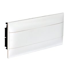   Legrand PractiboxS 1 sor 22 modul, téglafalba süllyeszthető kiselosztó(650°C), fehér ajtóval, védőföld és nulla elosztókapoccsal (Legrand 137145)