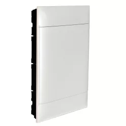   Legrand PractiboxS 3 sor 18 modul, téglafalba süllyeszthető kiselosztó(650°C), fehér ajtóval, védőföld és nulla elosztókapoccsal (Legrand 137148)