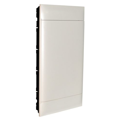 Legrand PractiboxS 4 sor 18 modul, téglafalba süllyeszthető kiselosztó(650°C), fehér ajtóval, védőföld és nulla elosztókapoccsal (Legrand 137149)