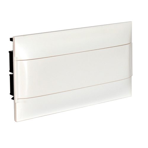 Legrand PractiboxS 1 sor 18 modul, gipszkartonba süllyeszthető kiselosztó(850°C), fehér ajtóval, védőföld és nulla elosztókapoccsal (Legrand 137166)