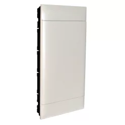   Legrand PractiboxS 4 sor 18 modul, gipszkartonba süllyeszthető kiselosztó(850°C), fehér ajtóval, védőföld és nulla elosztókapoccsal (Legrand 137169)