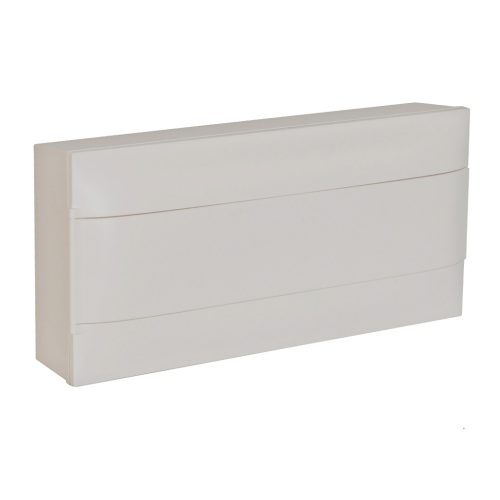 Legrand PractiboxS 1 sor 22 modul, falon kívüli kiselosztó(650°C), fehér ajtóval, védőföld és nulla elosztókapoccsal (Legrand 137205)