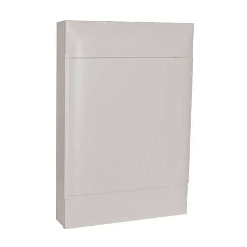 Legrand PractiboxS 3 sor 18 modul, falon kívüli kiselosztó(650°C), fehér ajtóval, védőföld és nulla elosztókapoccsal (Legrand 137208)