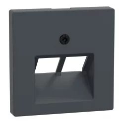   MERTEN Fedlap, 2xRJ45 aljzathoz, döntött, System-M, antracit