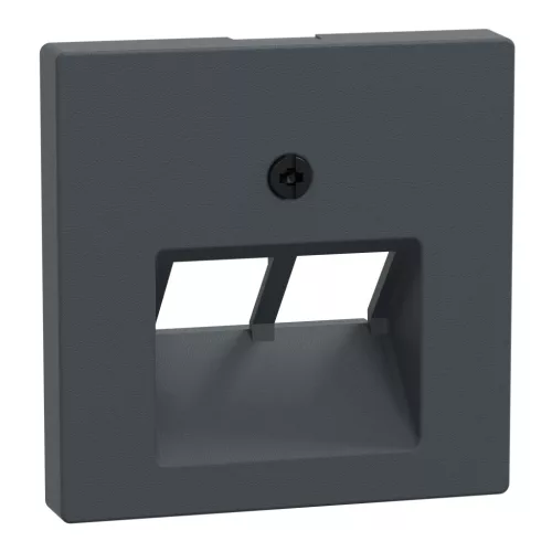 MERTEN Fedlap, 2xRJ45 aljzathoz, döntött, System-M, antracit