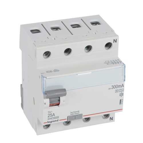 Legrand TX3 áram-védőkapcsoló 4P D 25A 300MA A-S (Legrand 411803)