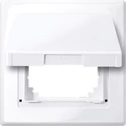   MERTEN Egyes keret csapófedéllel, 2P+F csatlakozóaljzatokhoz, IP44, System-M, aktívfehér