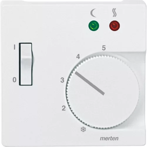MERTEN Fedlap, padlótermosztáthoz, System-M, mattfehér