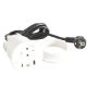 Legrand Incara Disq 80 - bútorba süllyeszthető 2P+F + USB A+C + RJ45 Cat.6 UTP aljzat, 2m kábellel, fehér (Legrand 654710)