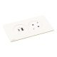 Legrand Incara Disq In 2 - bútorba süllyeszthető 1x2P+F + 1xUSB A+C aljzat, 2m kábellel, fehér (Legrand 654746)