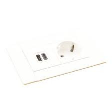 Legrand Incara Multilink - bútorba süllyeszthető, 4 modul, 2P+F + USB A+C aljzat, 2m kábellel, fehér (Legrand 654779)