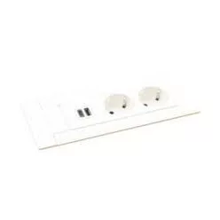   Legrand Incara Multilink - bútorba süllyeszthető, 6 modul, 2x2P+F + USB A+C aljzat, 2m kábellel, fehér (Legrand 654780)