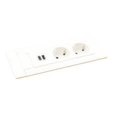 Legrand Incara Multilink - bútorba süllyeszthető, 6 modul, 2x2P+F + USB A+C aljzat, 2m kábellel, fehér (Legrand 654780)