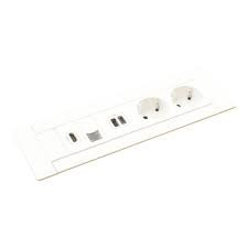 Legrand Incara Multilink - bútorba süllyeszthető, 8 modul, 2x2P+F + USB A+C + RJ45 Cat.6 UTP 1 modul + HDMI 1 modul aljzat, 2m kábellel, fehér (Legrand 654781)