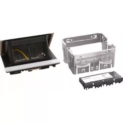   Legrand Incara Pop-up - bútorba süllyeszthető, 4 modul üres, alumínium (Legrand 654803)