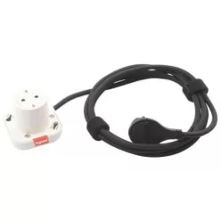   Legrand Incara Electr on 2P+F csatlakozóaljzat, 2,5m kábellel, fehér (Legrand 654906)