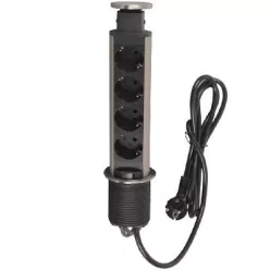   Legrand Incara Tower 60 - bútorba süllyeszthető, 4x2P+F aljzat, 2m kábellel (Legrand 654976)