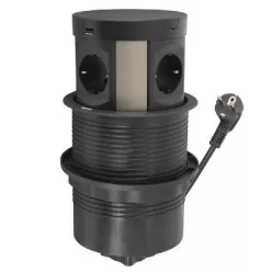   Legrand Incara Tower 120 - bútorba süllyeszthető, 4x2P+F + 2xUSB A+C aljzat, 2m kábellel (Legrand 654982)