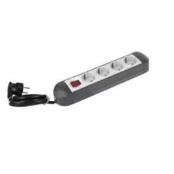  Legrand Kontamodul 4x2P+F elosztósor szürke, biztonsági zsaluval, 2,5m vezetékkel, újravezetékezhető (Legrand 690564)