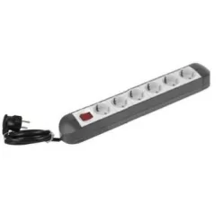   Legrand Kontamodul 6x2P+F elosztósor szürke, biztonsági zsaluval, 2,5m vezetékkel, újravezetékezhető (Legrand 690566)