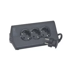   Legrand Multimédiás asztali elosztósor tablet tartóval 3 x 2P+F + 2 USB-A, fekete (Legrand 694811)