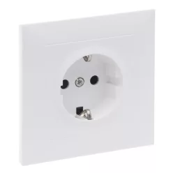   Legrand Suno 2P+F csatlakozóaljzat kerettel (rugós), biztonsági zsaluval, komplett, fehér (Legrand 721128)