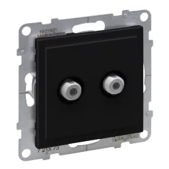   Legrand Suno kettős TV aljzat, "F" típus, végzáró, fekete (Legrand 721473)
